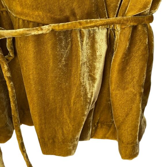 J. Crew Faux Wrap Mustard Yellow Velvet Top NWTs size 8 - Picture 4 of 10
